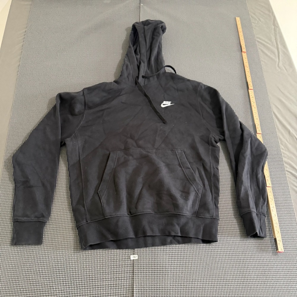 Nike Mens Black Pullover Hoodie Embroidered Logo Size M Estimated